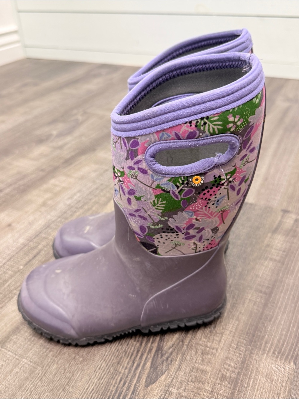 Bog rain waterproof boots purple kids size 1